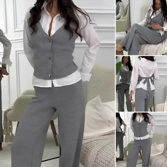 Lux™ | Naisten Layering-Set: Paita, Neule ja Housut